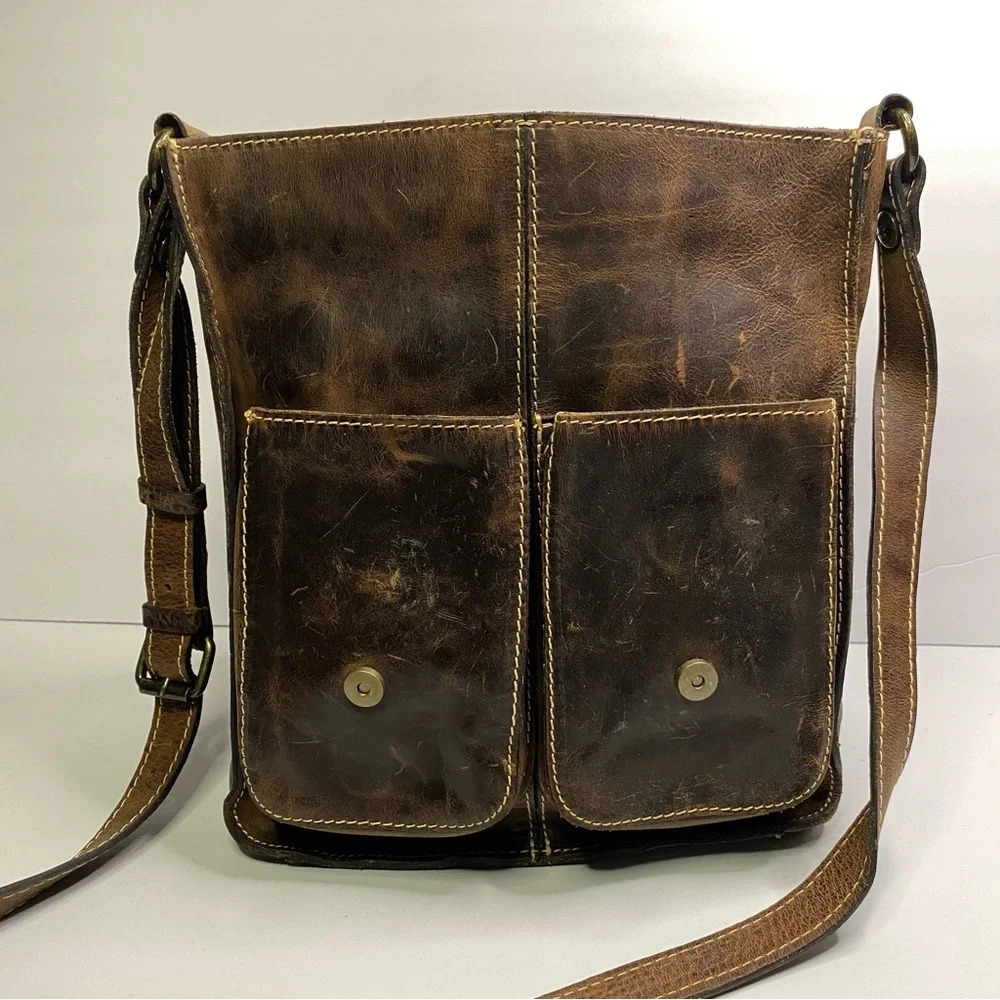 Patricia Nash Armeno Crossbody dark Leather Bag - Picture 7 of 15